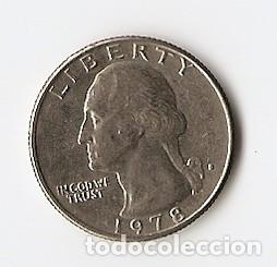 Monedas antiguas de Am&eacute;rica: 3 MONEDAS CUARTO DE D&Oacute;LAR - 1966, 1978, 1984 - Foto 3