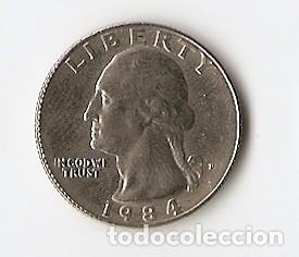 Monedas antiguas de Am&eacute;rica: 3 MONEDAS CUARTO DE D&Oacute;LAR - 1966, 1978, 1984 - Foto 5