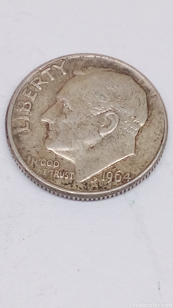 Monedas antiguas de Am&eacute;rica: Moneda one dime 1964 - Foto 2