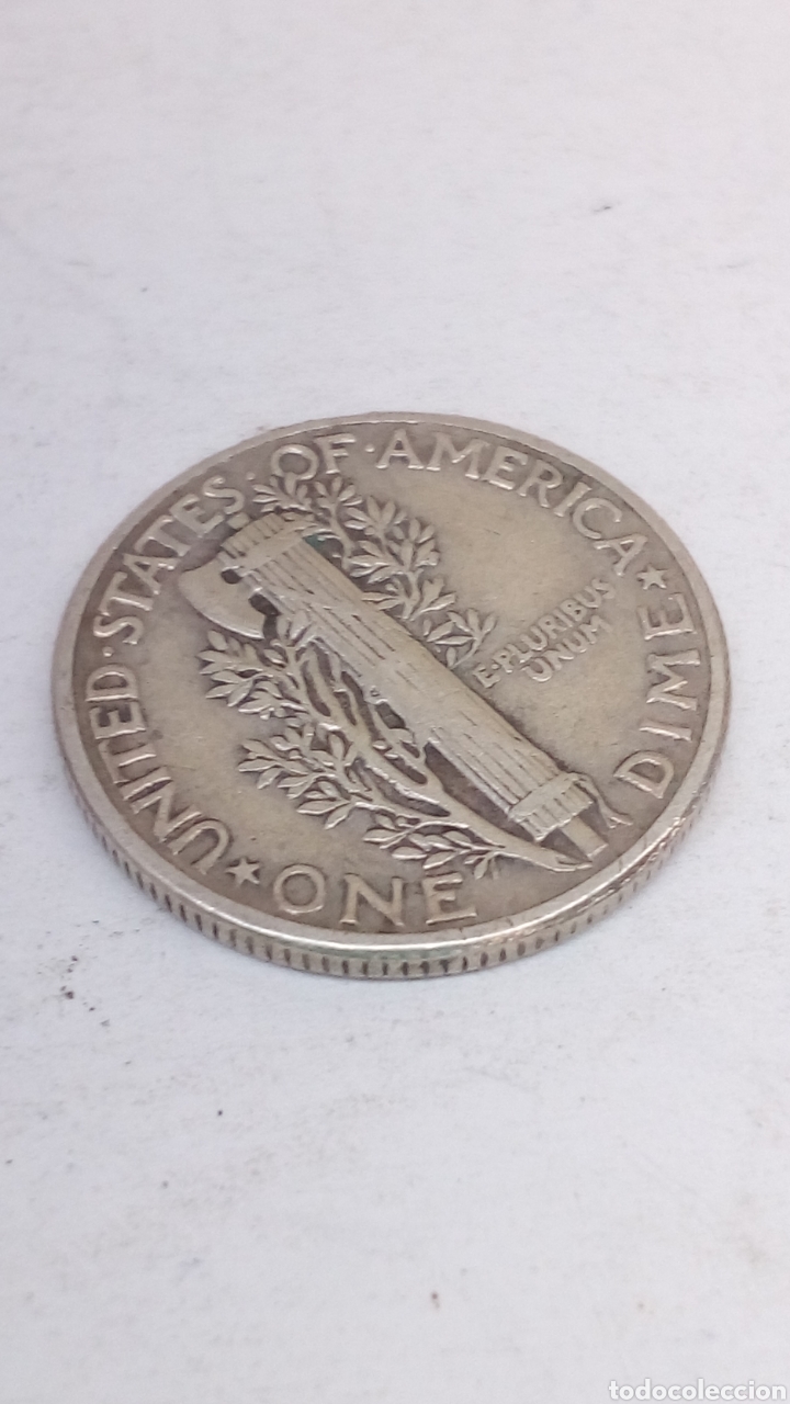 Monedas antiguas de Am&eacute;rica: Moneda del plata one Dime - Foto 2
