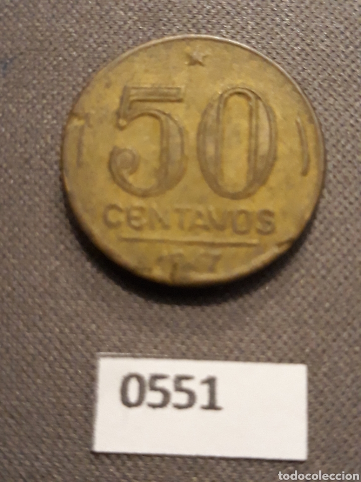 Monedas antiguas de Am&eacute;rica: Brasil 50 centavos 1947 - Foto 2