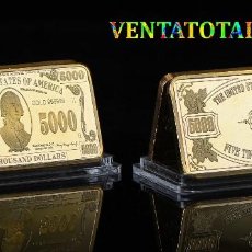 Monedas antiguas de América: ESTADOS UNIDOS LINGOTE 5 MIL DOLARES ORO 24 KILATES 47 GRAMOS(PRESIDENTE JAMESMADISON 1809 A 1817)N8. Lote 201777161