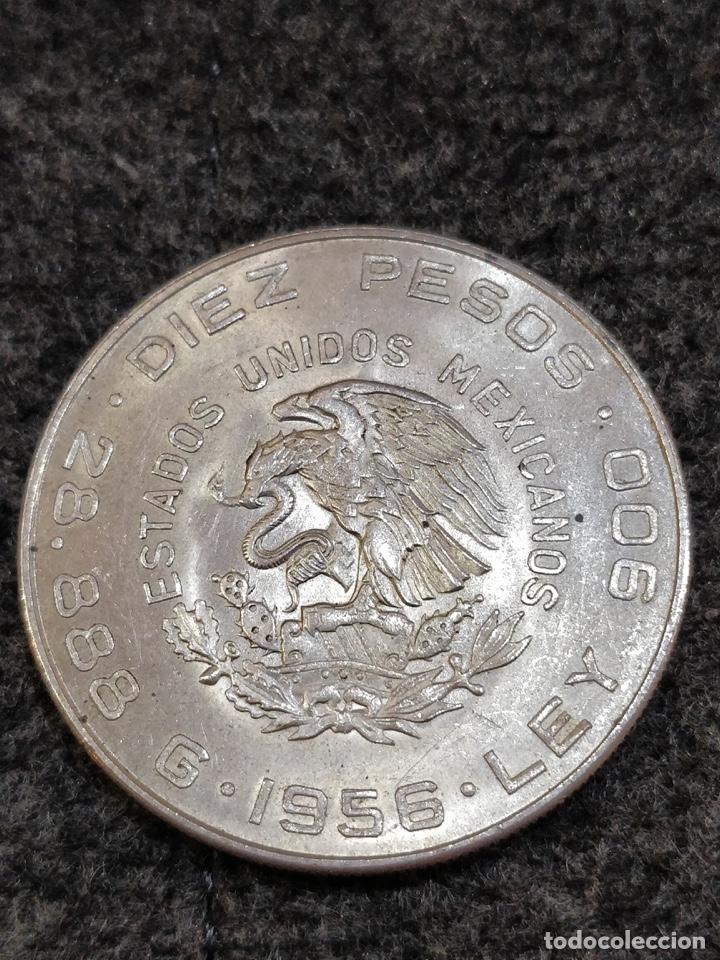 Diez Pesos Mexicanos De Plata, 1956. Ley 900, 1 - Comprar Monedas ...