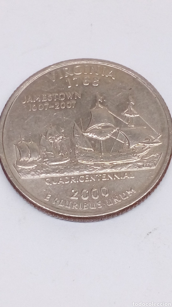 Monedas antiguas de Am&eacute;rica: Moneda Quarter dollar Virginia - Foto 1
