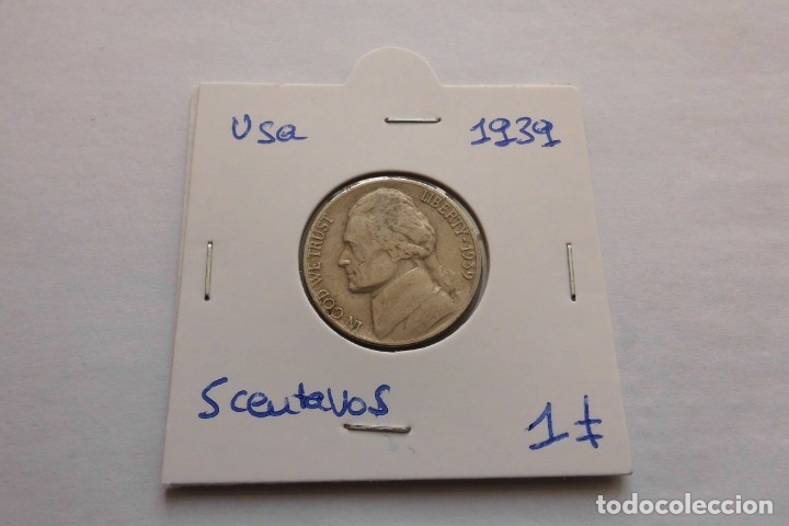 Monedas antiguas de Am&eacute;rica: Usa 5  Centavos 1939 - Foto 1