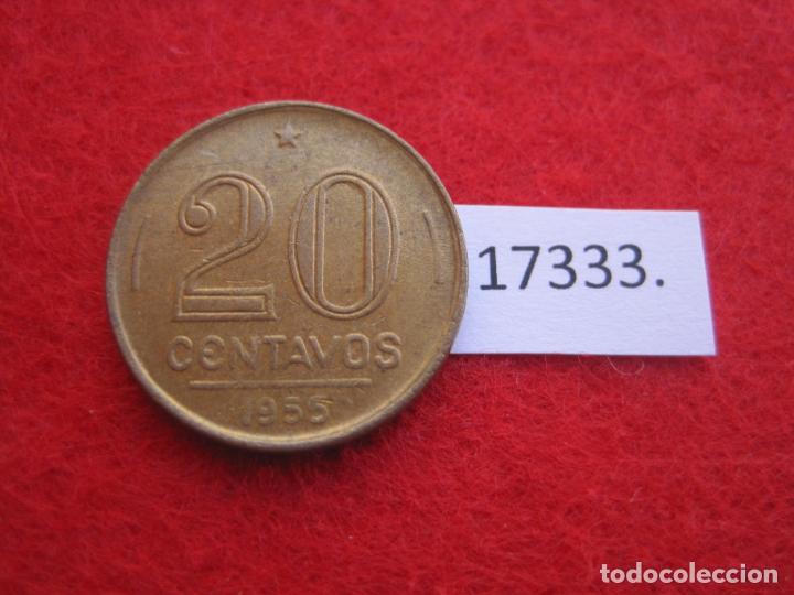 Monedas antiguas de Am&eacute;rica: Brasil 20 centavos 1955 - Foto 2