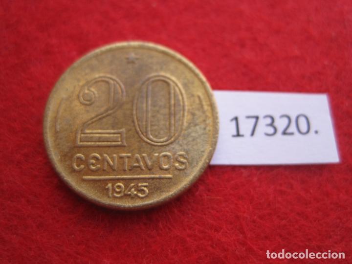 Monedas antiguas de Am&eacute;rica: Brasil 20 centavos 1945 - Foto 2