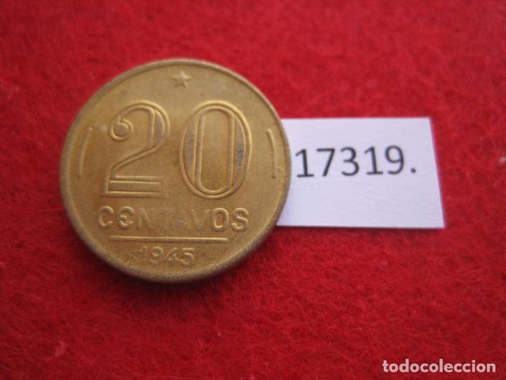 Monedas antiguas de Am&eacute;rica: Brasil 20 centavos 1945 - Foto 2