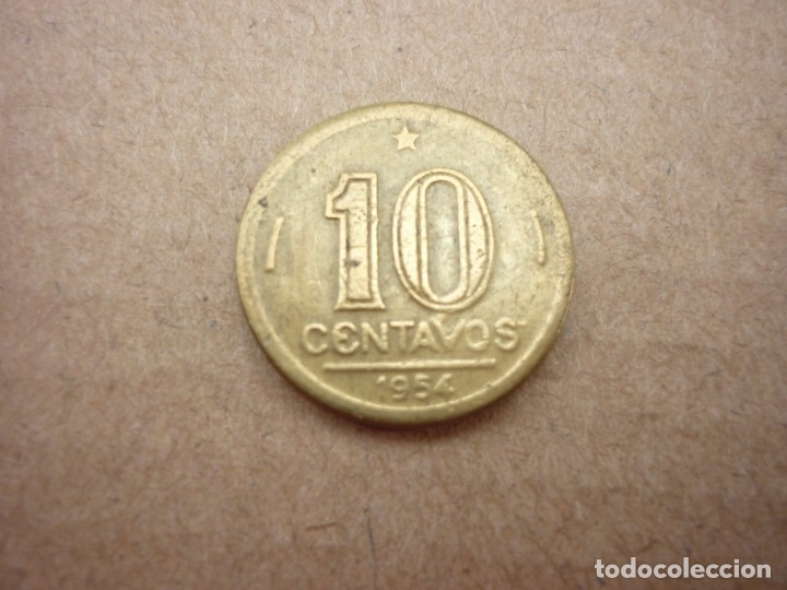 Monedas antiguas de Am&eacute;rica: BRASIL - 10 CENTAVOS 1954 - Bc - Foto 2
