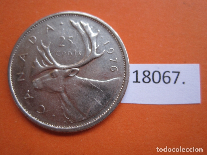 Monedas antiguas de Am&eacute;rica: Canada 25 centimos, 1/4 dolar 1976 - Foto 1