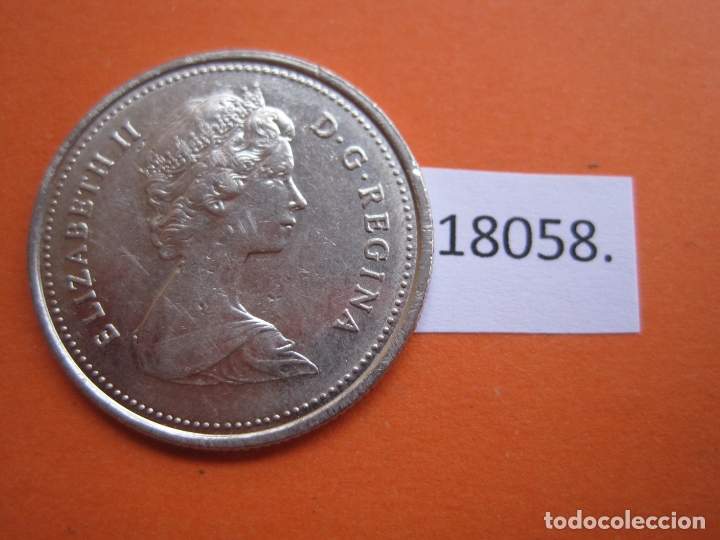 Monedas antiguas de Am&eacute;rica: Canada 25 centimos, 1/4 dolar 1986 - Foto 2