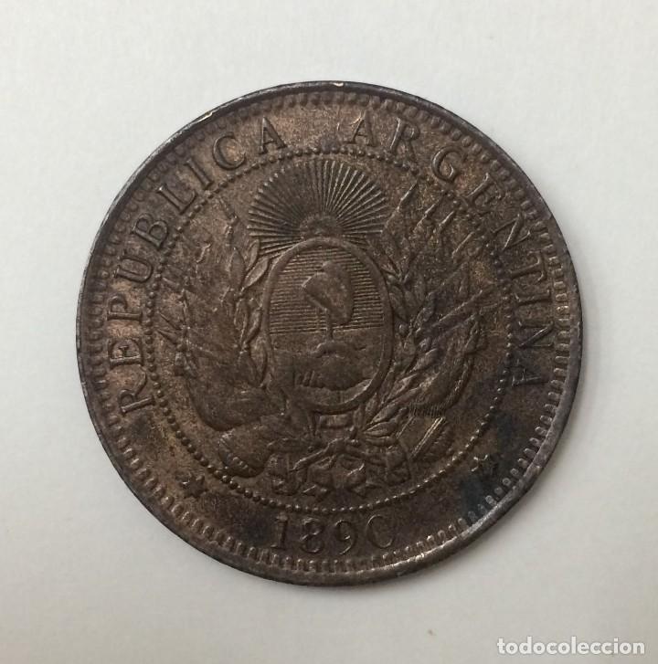 Monedas antiguas de Am&eacute;rica: 2 CENTAVOS. ARGENTINA, 1890 - Foto 2