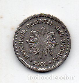 Monedas antiguas de Am&eacute;rica: Uruguay. 1 Cent&eacute;simo. A&ntilde;o 1901. - Foto 1