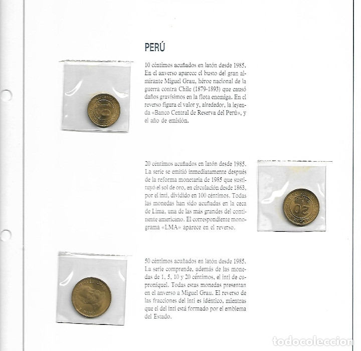 Monedas antiguas de Am&eacute;rica: MONEDAS DE PERU  CON SU FICHA - Foto 1