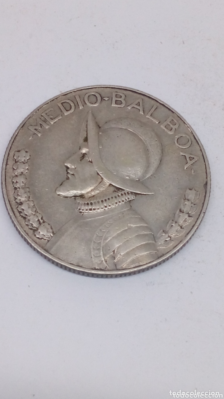 Monedas antiguas de Am&eacute;rica: Moneda de plata medio balboa - Foto 2