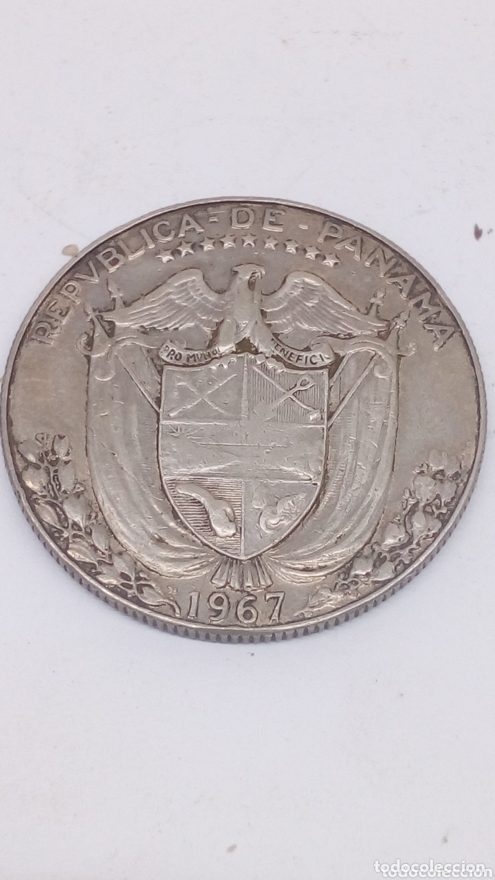Monedas antiguas de Am&eacute;rica: Moneda de plata medio balboa - Foto 1