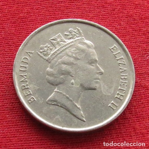 Monedas antiguas de Am&eacute;rica: Bermuda 5 cent 1990 pez Bermudas - Foto 2