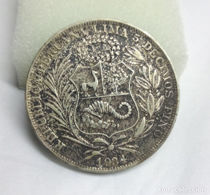 Monedas antiguas de Am&eacute;rica: MONEDA DE PLATA - 1 SOL DE LIMA, PERU (1934) - Foto 1