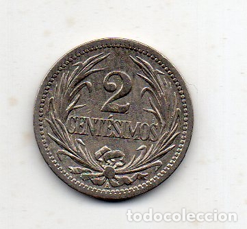 Monedas antiguas de Am&eacute;rica: Uruguay. 2 Cent&eacute;simos. A&ntilde;o 1901. - Foto 1