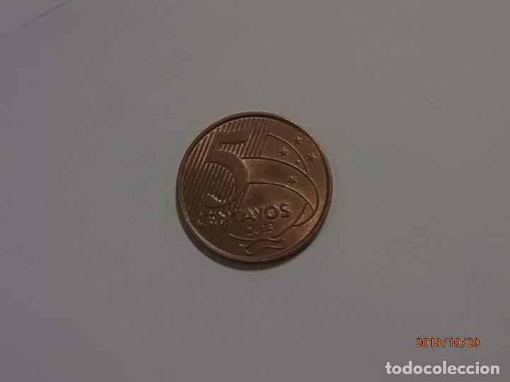 Monedas antiguas de Am&eacute;rica: BRASIL 5 CENTAVOS 2013 - BC. - Foto 2