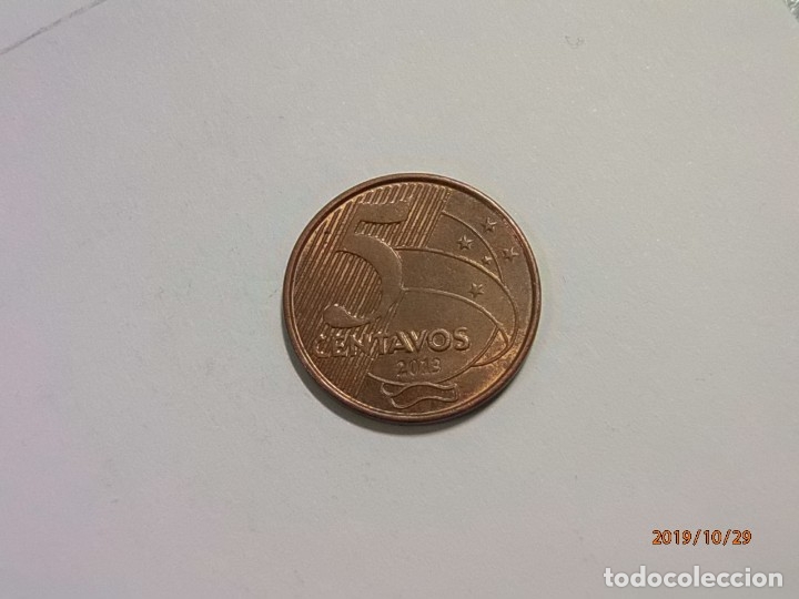 Monedas antiguas de Am&eacute;rica: BRASIL 5 CENTAVOS 2013 - BC. - Foto 2