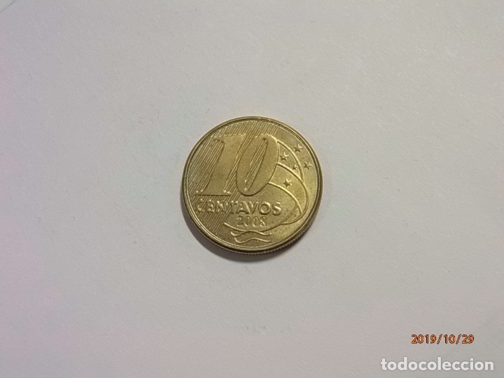 Monedas antiguas de Am&eacute;rica: BRASIL 10 CENTAVOS 2008 - BC. - Foto 2