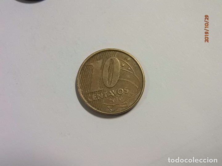 Monedas antiguas de Am&eacute;rica: BRASIL 10 CENTAVOS 2010 - BC. - Foto 2