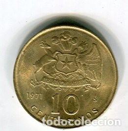 Monedas antiguas de Am&eacute;rica: CHILE 10 CENTESIMOS A&Ntilde;O 1971 - Foto 1