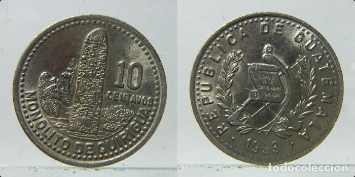 Monedas antiguas de Am&eacute;rica: MONEDA DE GUATEMALA 10 Centavos 1993 - Foto 1