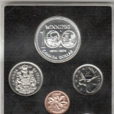 Monedas antiguas de América: CANADA SET OFICIAL 1974 PROOF INCLUYE DOLAR PLATA WINNIPEG