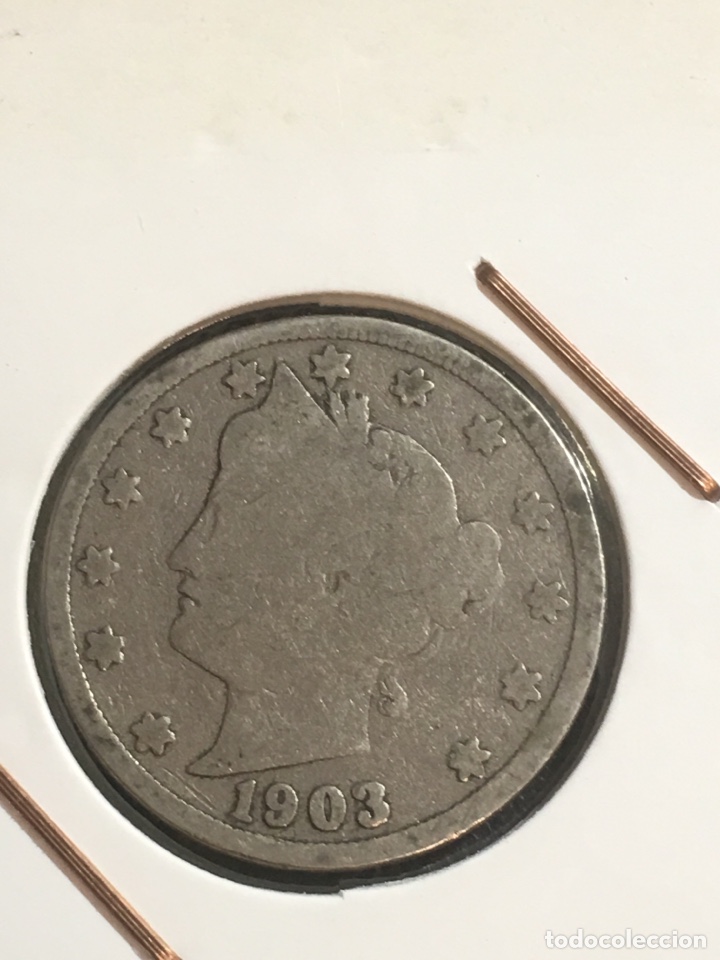 Monedas antiguas de Am&eacute;rica: Moneda usa 5 centavos 1903 - Foto 1