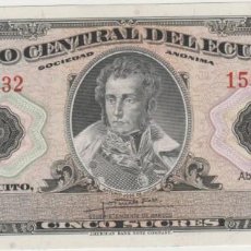 Monedas antiguas de América: LOTE V-BILLETE 5 SUCRES ECUADOR 1983 SIN CIRCULAR. Lote 366780266