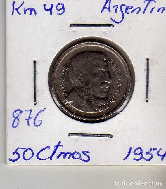 Monedas antiguas de Am&eacute;rica: ARGENTINA 50 CENTAVOS 1954 - Foto 1