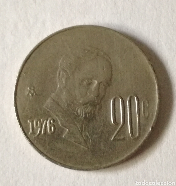 Monedas antiguas de Am&eacute;rica: Moneda M&eacute;xico 20 centavos 1976 - Foto 1