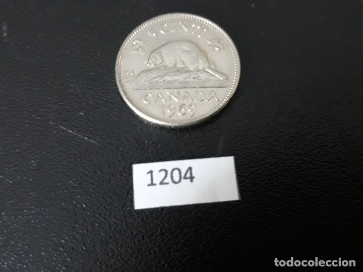 Monedas antiguas de Am&eacute;rica: Canada 5 centavos 1969 - Foto 2