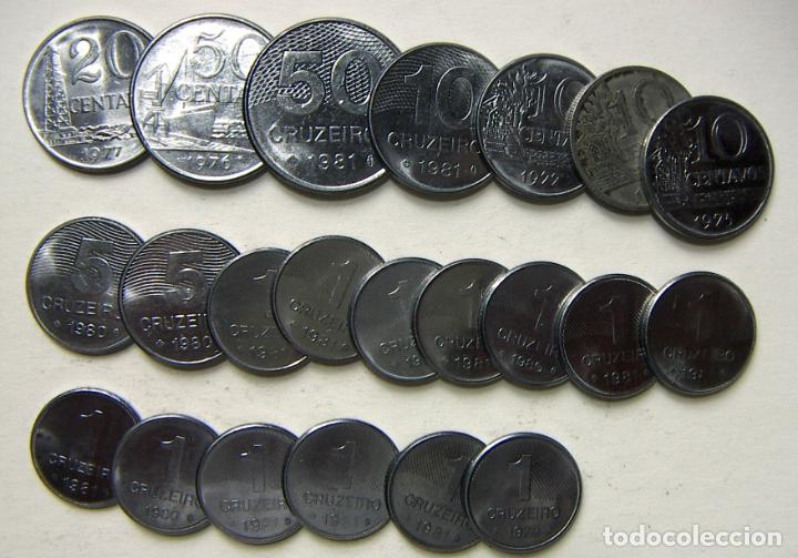 Monedas antiguas de Am&eacute;rica: LOTE DE 22 MONEDAS DE BRASIL - Foto 1