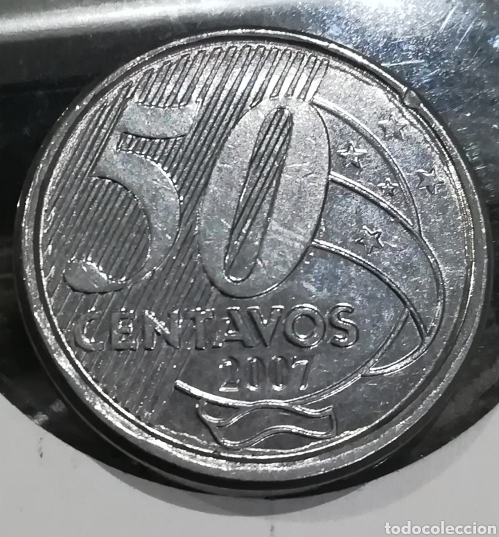 Monedas antiguas de Am&eacute;rica: Moneda Brasil 50 centavos 2007 - Foto 1