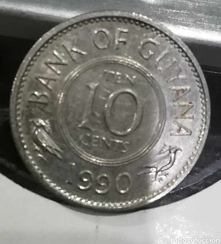 Monedas antiguas de Am&eacute;rica: Moneda Guyana 10 c&eacute;ntimos 1990 - Foto 1