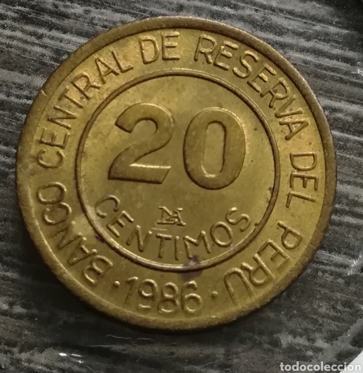 Monedas antiguas de Am&eacute;rica: Moneda Per&uacute; 20 c&eacute;ntimos 1986 - Foto 1