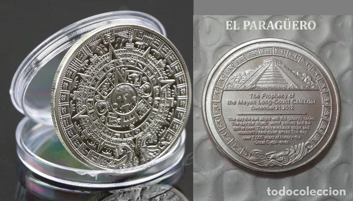 Monedas antiguas de América: MEJICO MEDALLA PLATA TIPO MONEDA ( CALENDARIO MAYA ) DENTRO DESCRIPICON COMPLETA