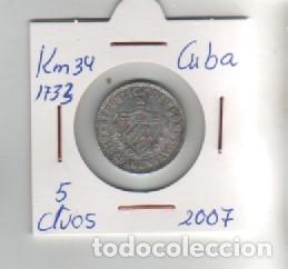 Monedas antiguas de Am&eacute;rica: MONEDA CUBA 5 CENTAVOS 2007 - Foto 1