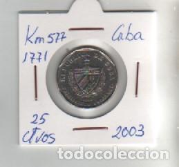 Monedas antiguas de Am&eacute;rica: MONEDA CUBA 25 CENTAVOS 2003 - Foto 1
