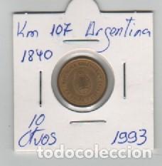 Monedas antiguas de Am&eacute;rica: MONEDA ARGENTINA 10 CENTAVO 1993 - Foto 1