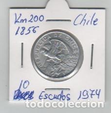 Monedas antiguas de Am&eacute;rica: MONEDA CHILE 10 ESCUDOS 1974 - Foto 1
