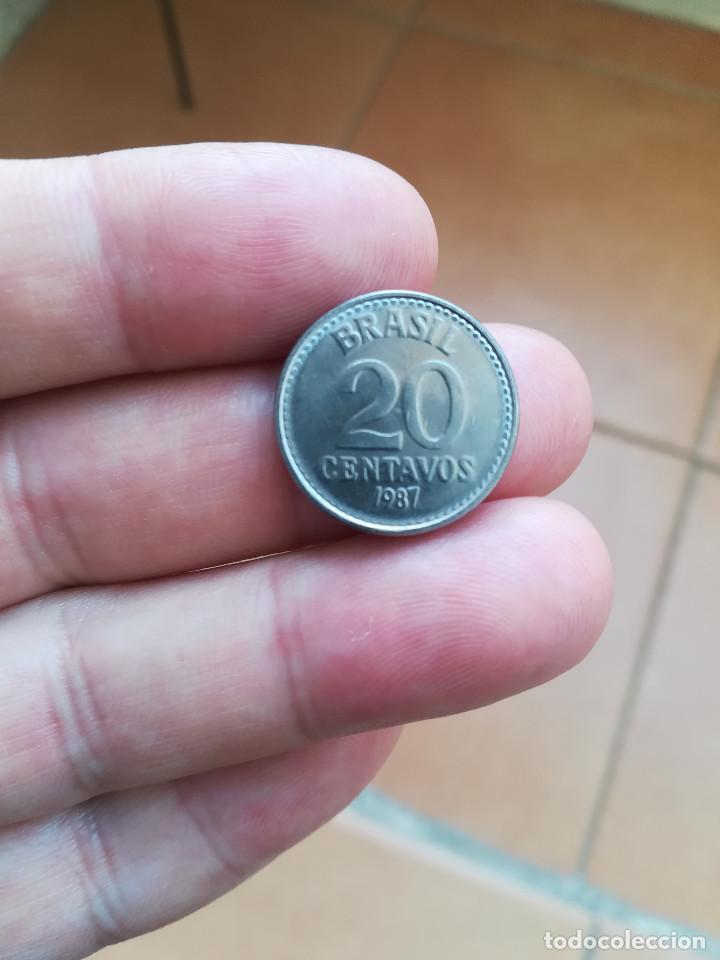 Monedas antiguas de Am&eacute;rica: MONEDA DE 20 CENTAVOS DE BRASIL DEL A&Ntilde;O 1987.SIN CIRCULAR! ORIGINAL% - Foto 1