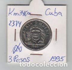 Monedas antiguas de Am&eacute;rica: MONEDA CUBA 3 PESOS 1995 - Foto 1