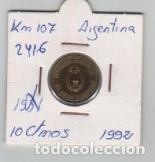 Monedas antiguas de Am&eacute;rica: MONEDA ARGENTINA 10 CENTAVOS 1992 - Foto 1