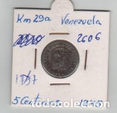 Monedas antiguas de Am&eacute;rica: MONEDA VENEZUELA 5 CENTAVOS 1945 - Foto 1