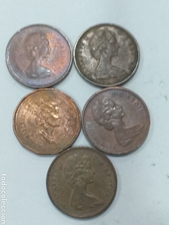 Monedas antiguas de Am&eacute;rica: Lote 5 monedas 5 centavos de Canad&aacute; - Foto 2