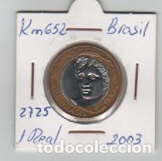 Monedas antiguas de Am&eacute;rica: MONEDA BRASIL 1 REAL 2003 - Foto 1